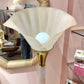 Vintage Pink Lucite Floor Lamp with Large Calla Lily Flower Shade