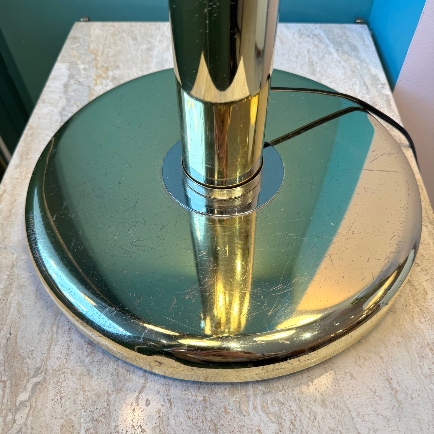 Vintage Five-Headed Brass Table Lamp