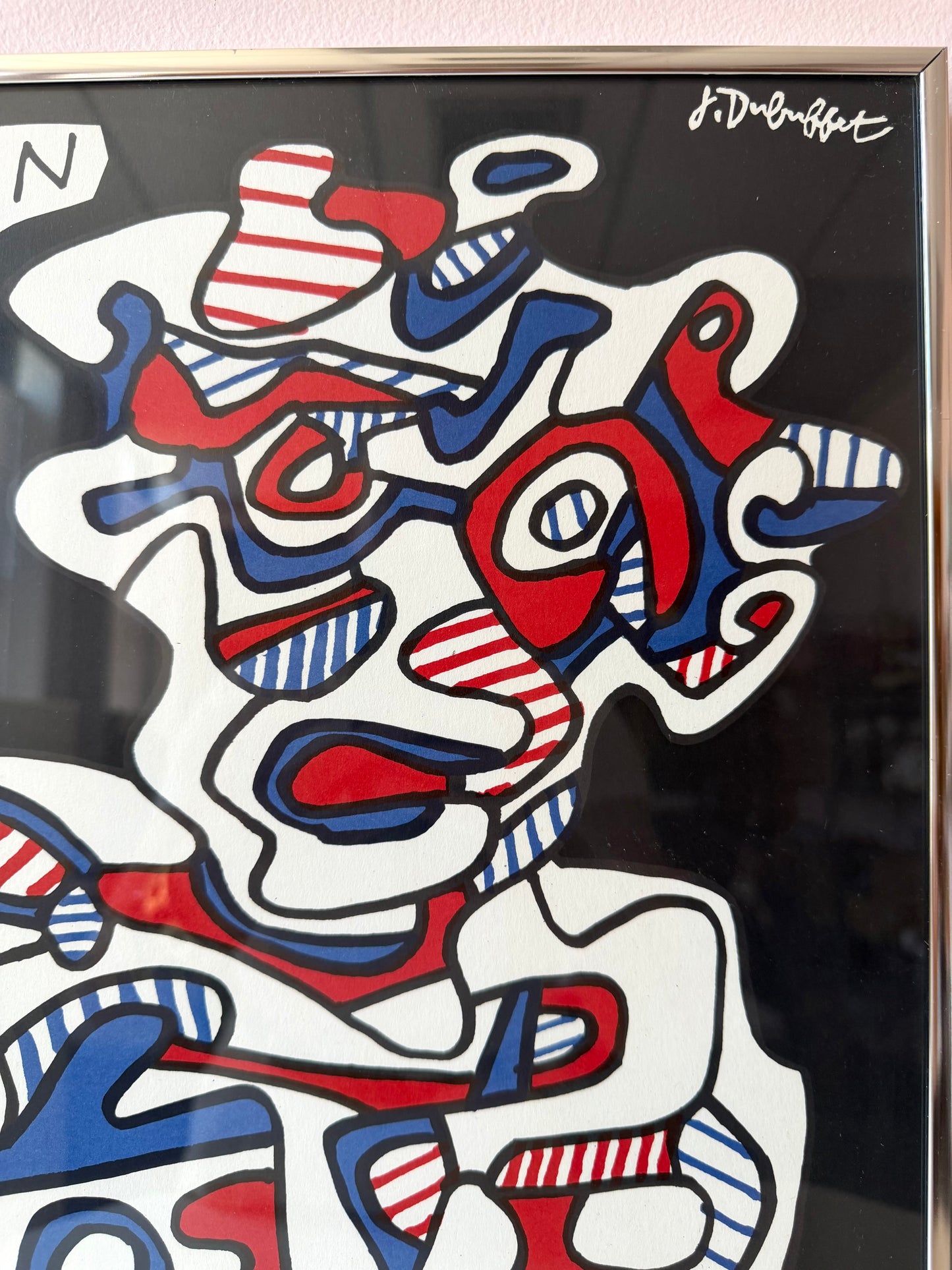 Original 1967 Framed Vintage Jean Dubuffet Exhibition Poster/Lithograph