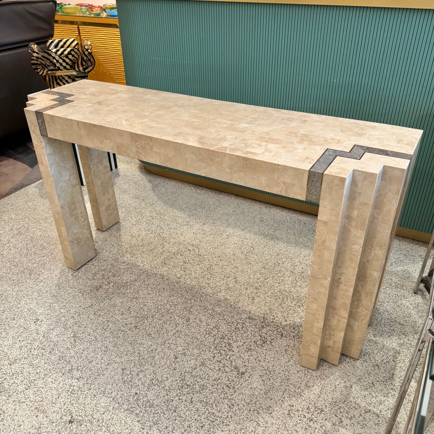 Vintage Maitland Smith Style Tessellated Console Table