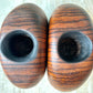 Vintage Pair of Circular Wooden Candlestick Holders