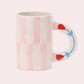 Stripe Floral Handmade Ceramic Coffee Mug