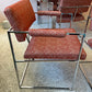 Vintage Set of 4 Milo Baughman '1188' Chrome and Orange Wool Dining Chairs