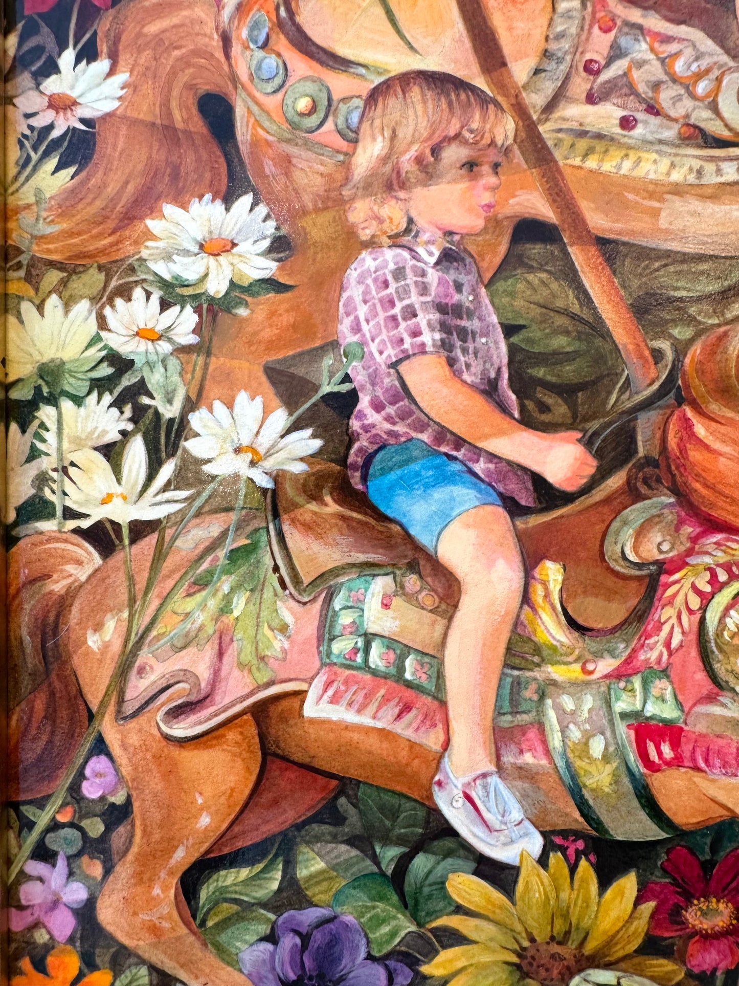 Vintage Original Framed "Once Upon A Springtime" 1981-1982 Acrylic on Board by Phyllis Londraville
