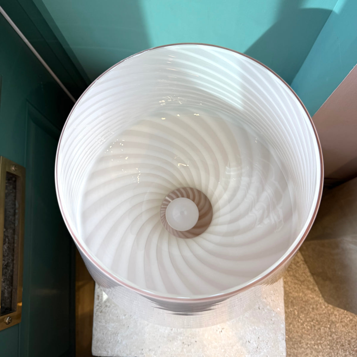 Extra Large Vintage Blush Pink Murano Mushroom Lamp