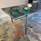 1980's Italian Extendable Chrome and Smoked Glass Dining Table