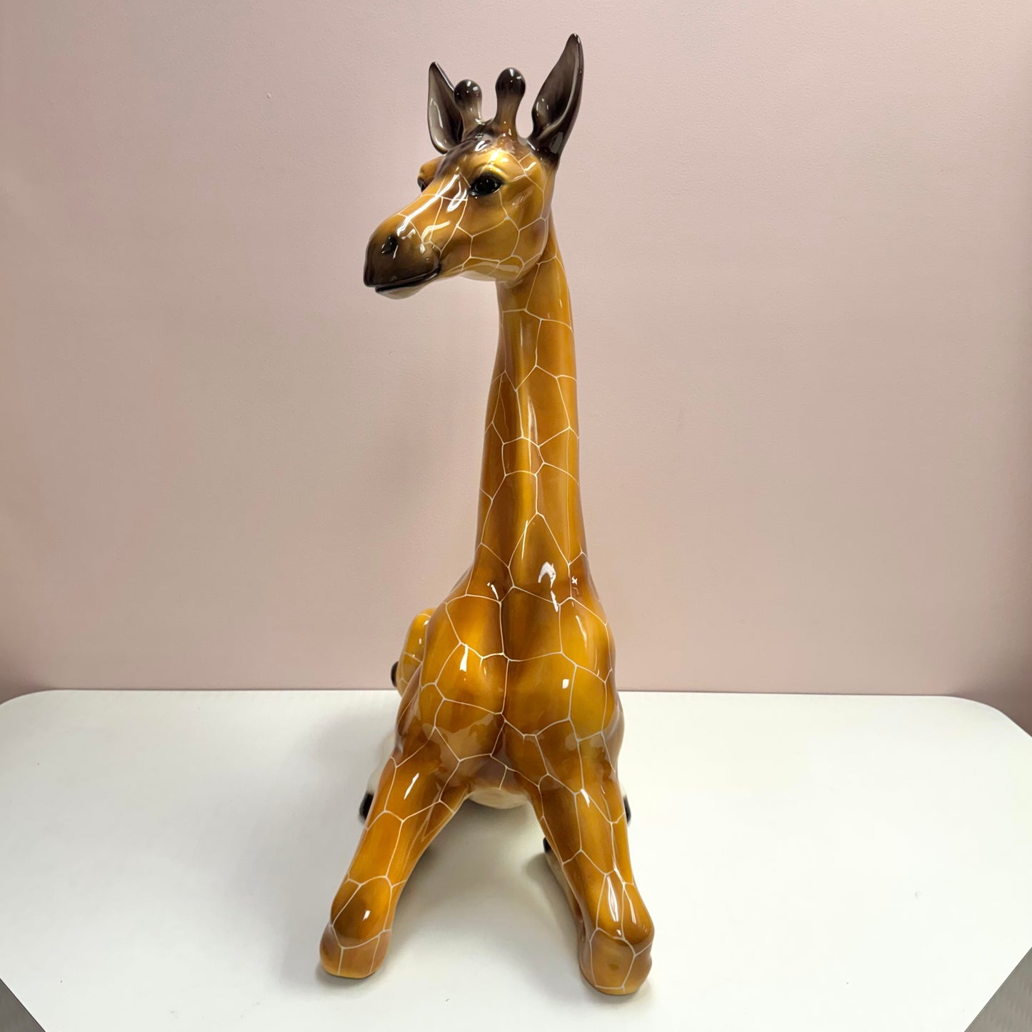 Vintage Large Italian Ceramic Giraffe Statue