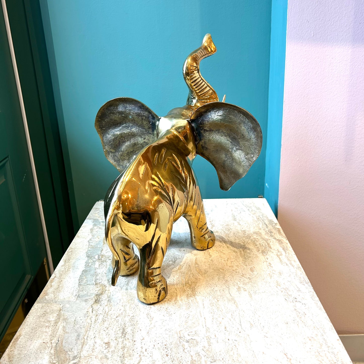 Vintage Brass Elephant Statue