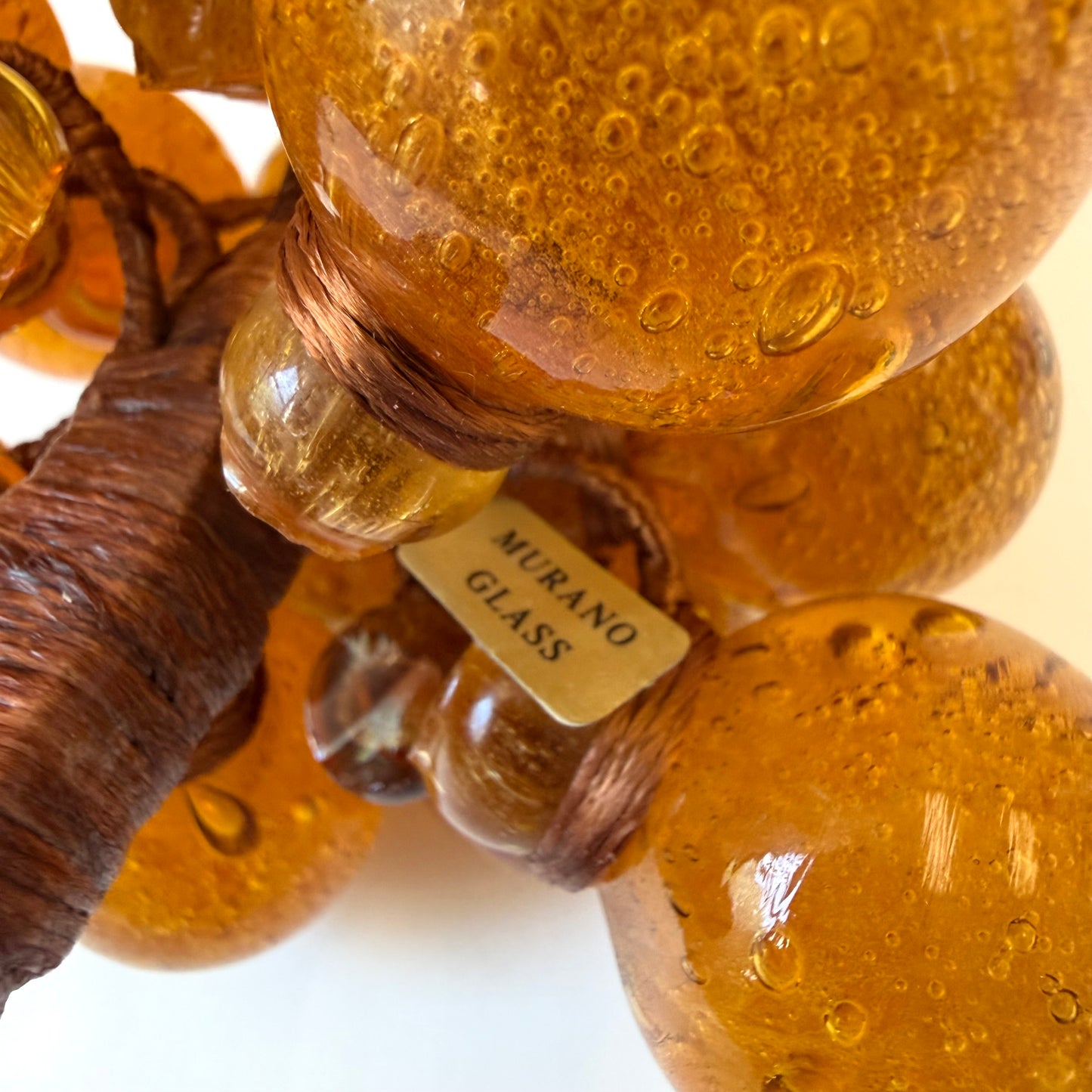 Vintage Amber Murano Glass Grape Cluster