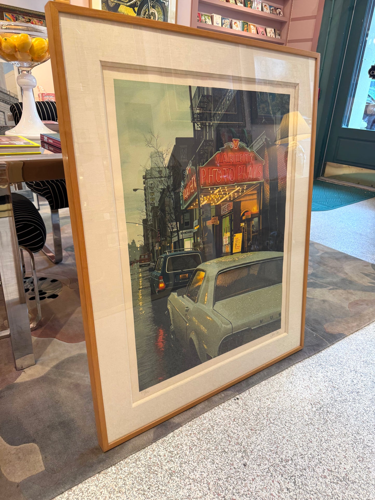 Vintage 1983 Signed Limited Edition Lithograph Titled "Variety Photoplays" by Davis Cone