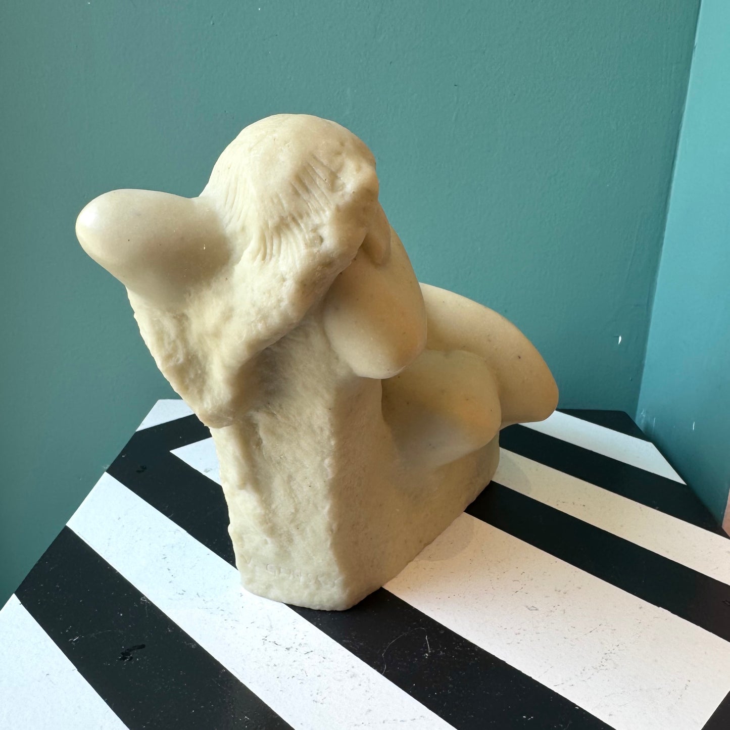 Mid Century Modern ‘The Dreamer’ Cast Resin Reproduction Sculpture by Vincent Glinsky - Signed