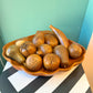 Mid Century Carved Monkey Pod Wooden Fruit and Bowl