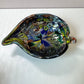 Vintage Black and Silver Leaf Millefiori Murano Glass Bowl