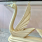 Vintage Swan Console Table with Glass Top