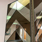 *ON HOLD. Vintage 4 Panel Chevron Mirrored Screen/Room Divider