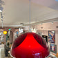 Vintage Red and White Space Age Dome Pendant Light