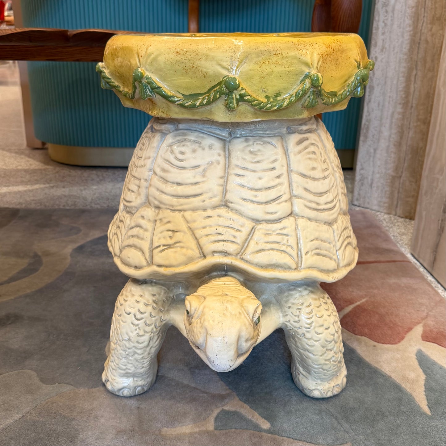 Vintage Extra Large Mid-Century Tortoise Stool