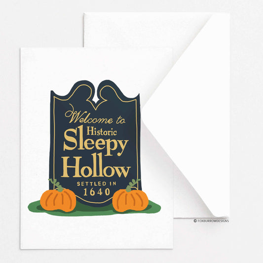 Sleepy Hollow Welcome Sign Greeting Card