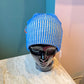 Simple Rib Knit Beanie: Cobalt Sand