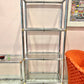 Vintage Chrome Etagere Shelf with Brass Bamboo Accents