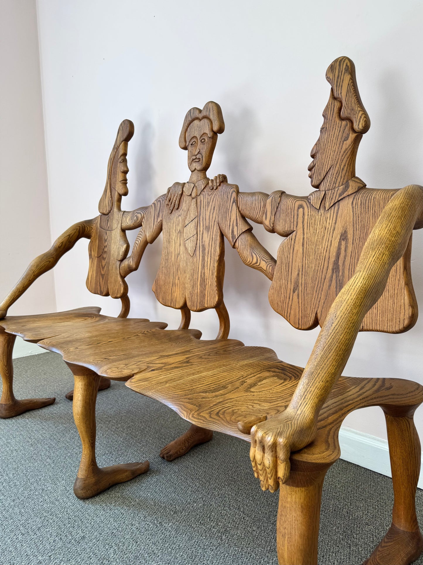 1980 Andrew Willner Three Person Bench/Signed and dated