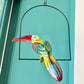 Vintage Papier-Mache Toucan Sculpture on Hanging Stand