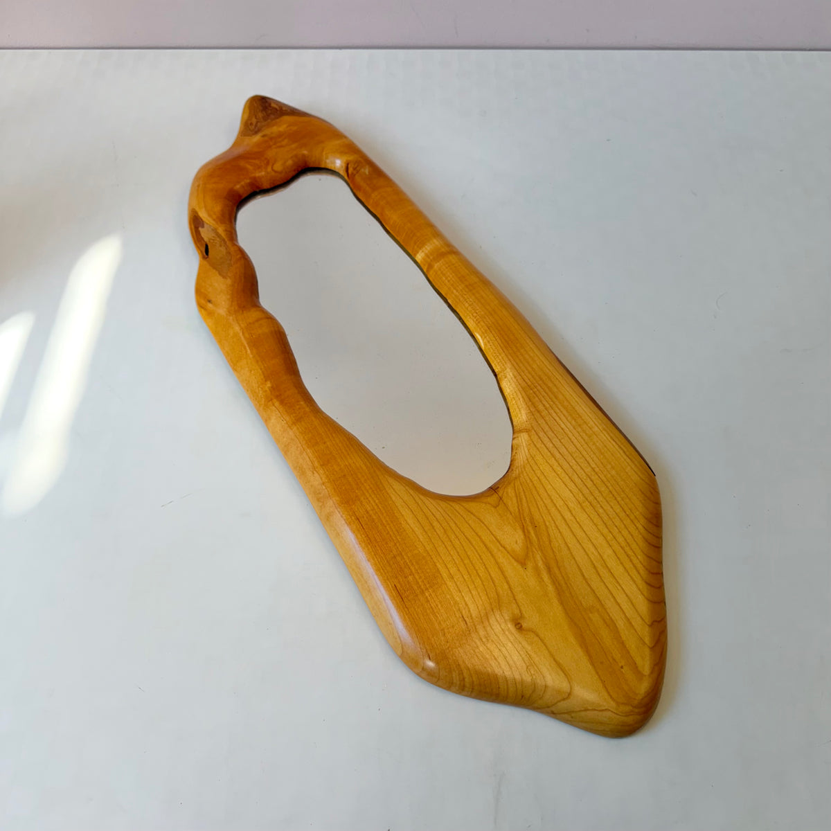 Vintage Live Edge Carved Wood Mirror from Fabulous Furniture
