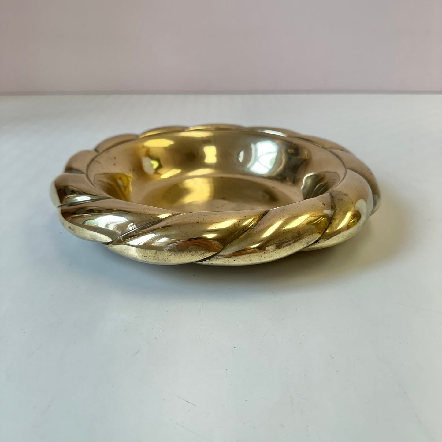Vintage Solid Brass Catchall Dish