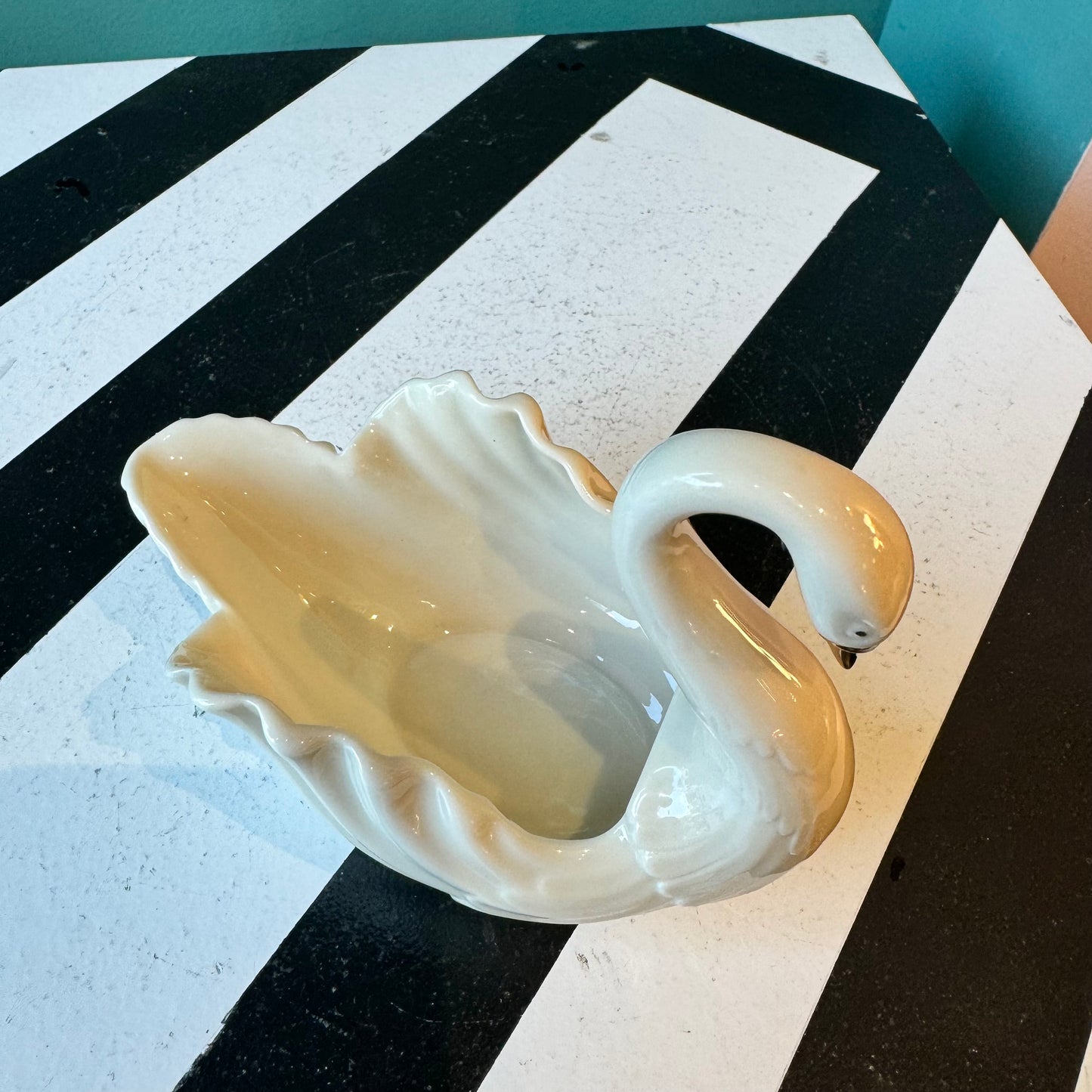 Vintage Porcelain Lenox Swan with Silver Beak