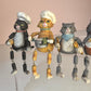 Vintage Set of 6 WMG Cooking Cat Shelf Sitters