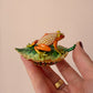 Jeweled Frog On A Leaf Trinket Box