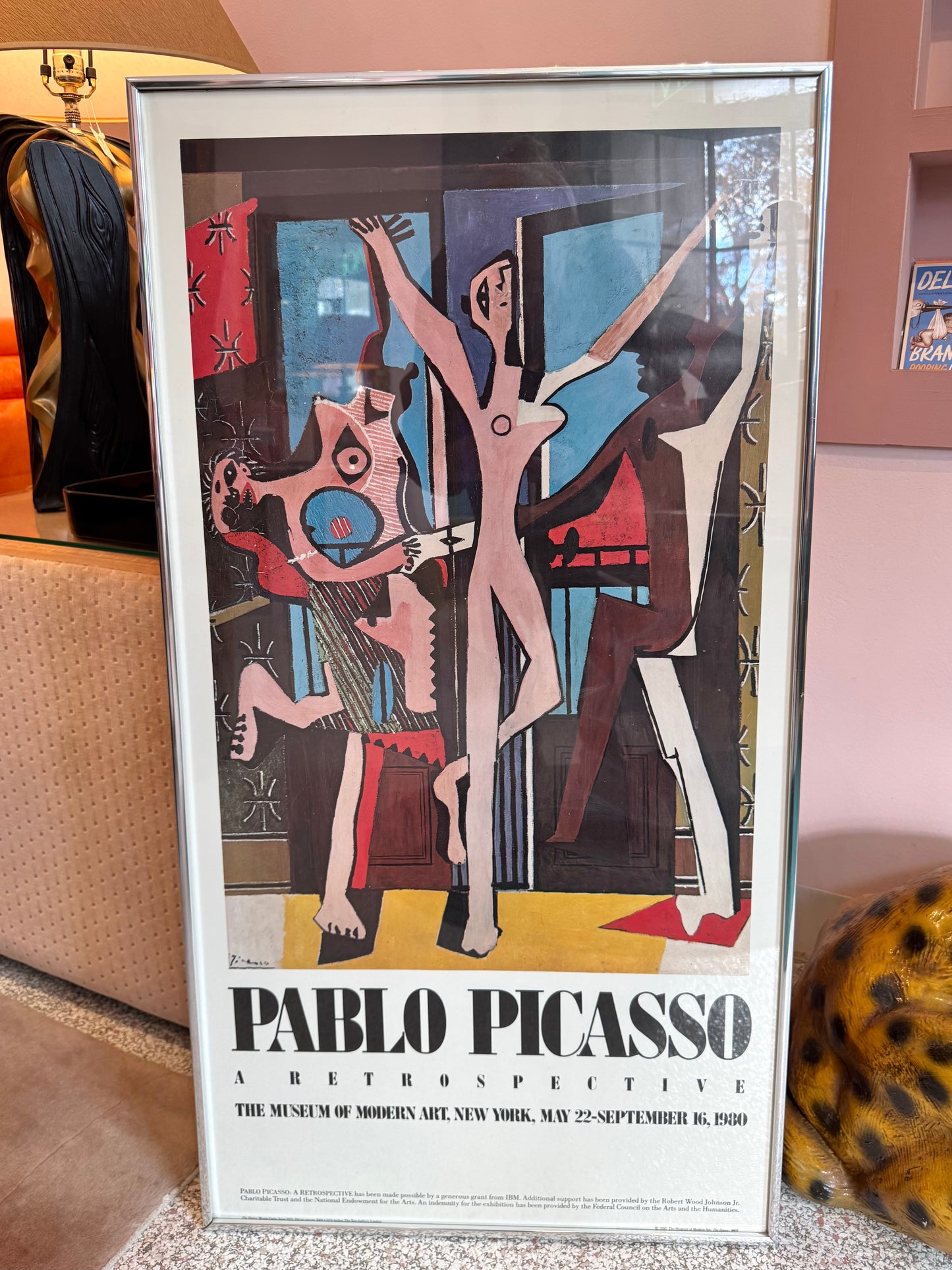 Vintage Framed 1980 "Pablo Picasso: A Retrospective" Exhibition Poster
