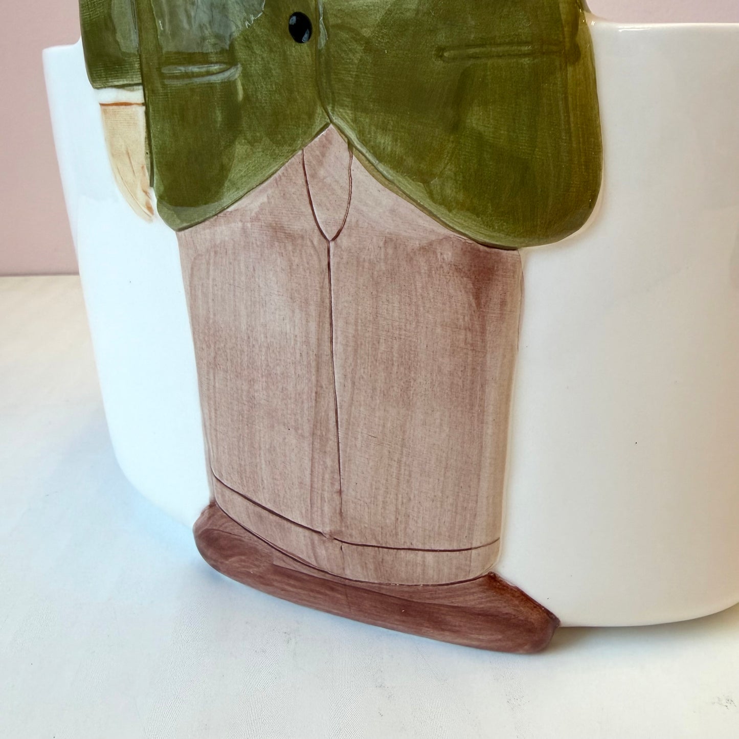 Vintage 1983 “Les Artisans” Man with Cat Ceramic Bowl