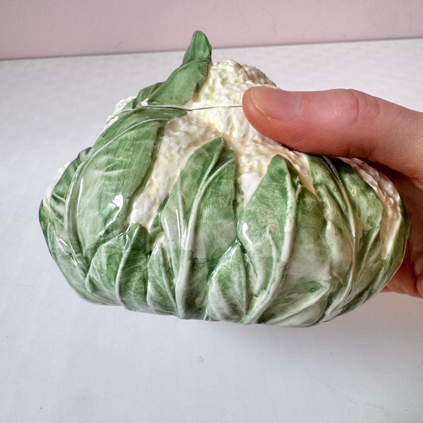 Vintage Italian Vietri Cauliflower Lidded Bowl