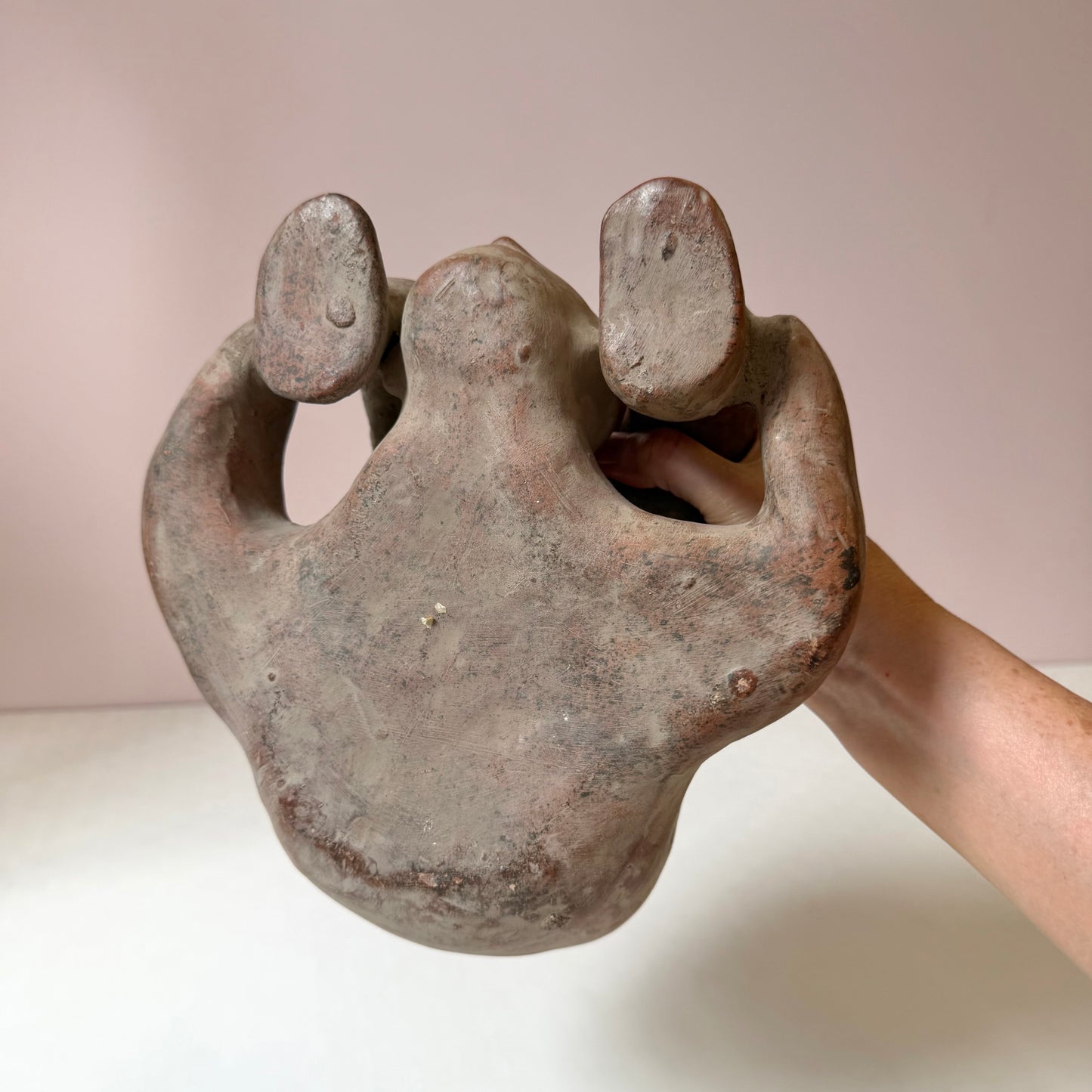Vintage Mid-Century Mayan-Style Terracotta 'Acrobat' Pottery Vase