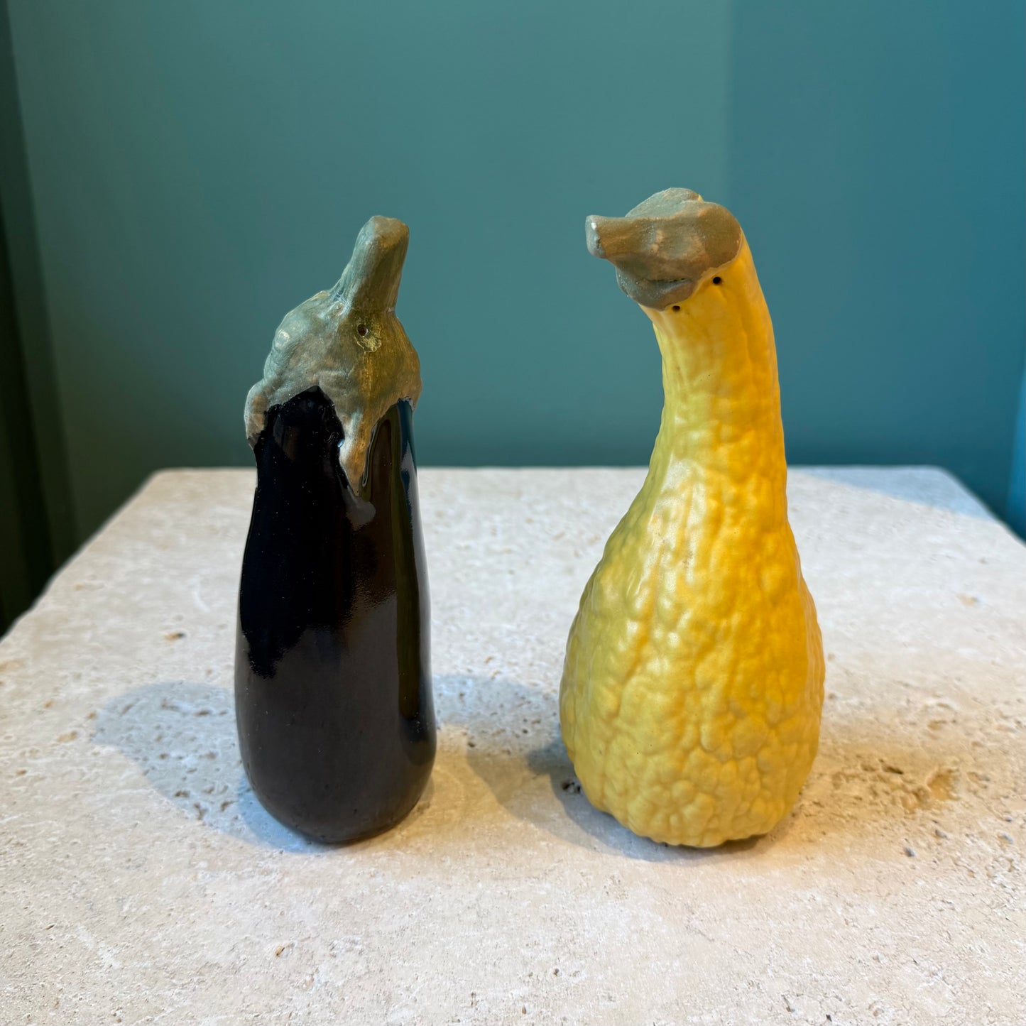 Vintage Patricia Garrett Great Impressions Eggplant and Squash Salt & Pepper Shakers