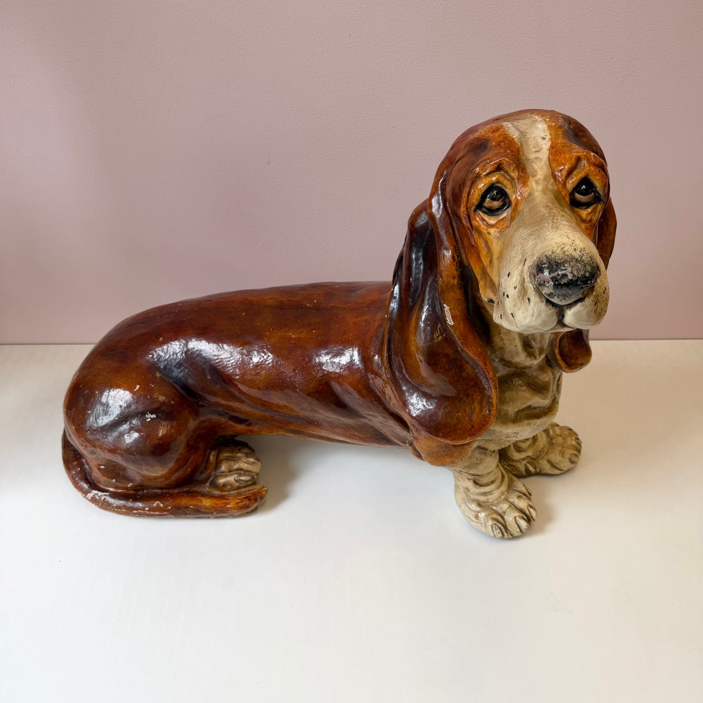 Vintage Mid-Century Extra Large Basset Hound Sculpture