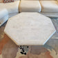 Vintage Octagonal Tessellated White Marble Coffee Table