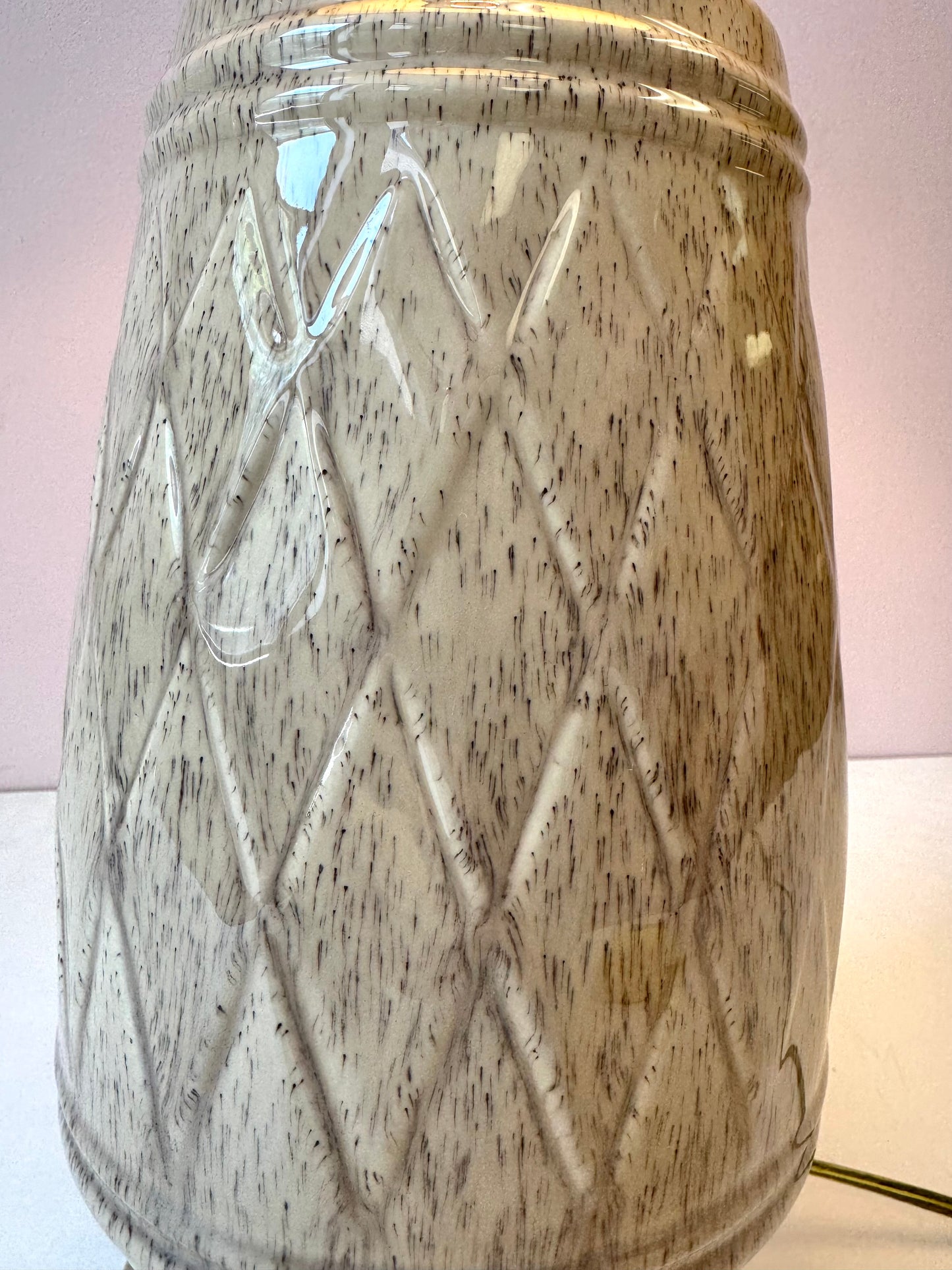 Vintage Mid-Century Ceramic and Walnut Lamp w/shade