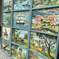 Vintage 1950's Original Paint by Numbers Screen/Room Divider