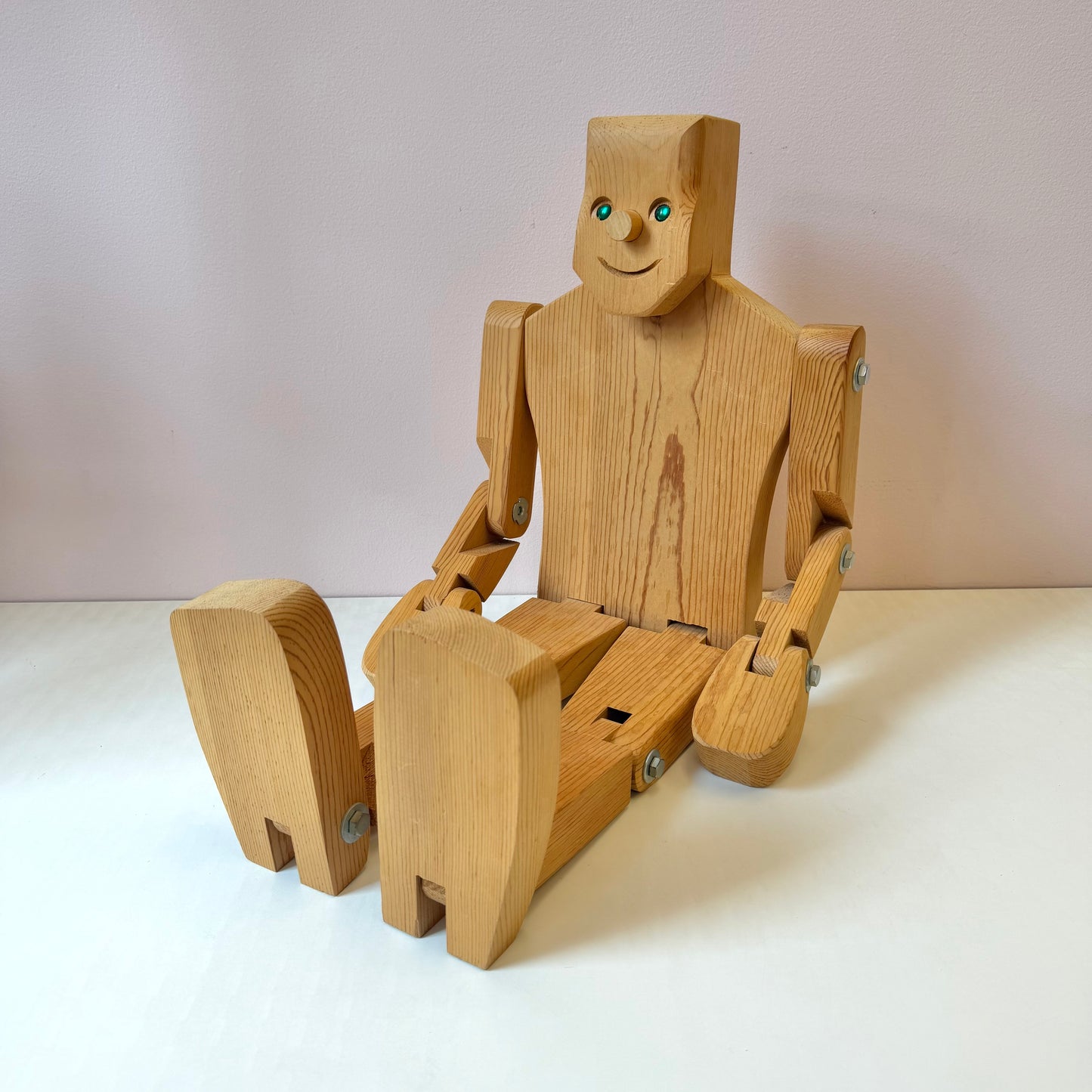 Vintage Articulating Wooden Man Statue