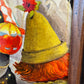 Vintage Small Original Framed "The Little Circus" 1980 Mixed Media on Board by Phyllis Londraville
