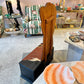 Vintage 1980's Art Deco Lady Wooden Bench Chest