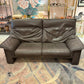 1980's Vintage Taupe Leather Adjustable Sofa by Durlet