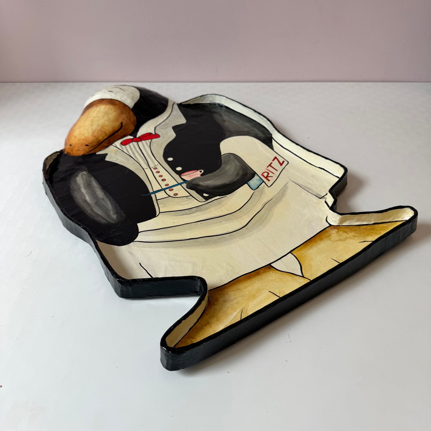Vintage Large Paper-Maché Penguin Tray