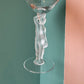 Set of 4 Vintage Bayel France Figural Nude Crystal Glasses