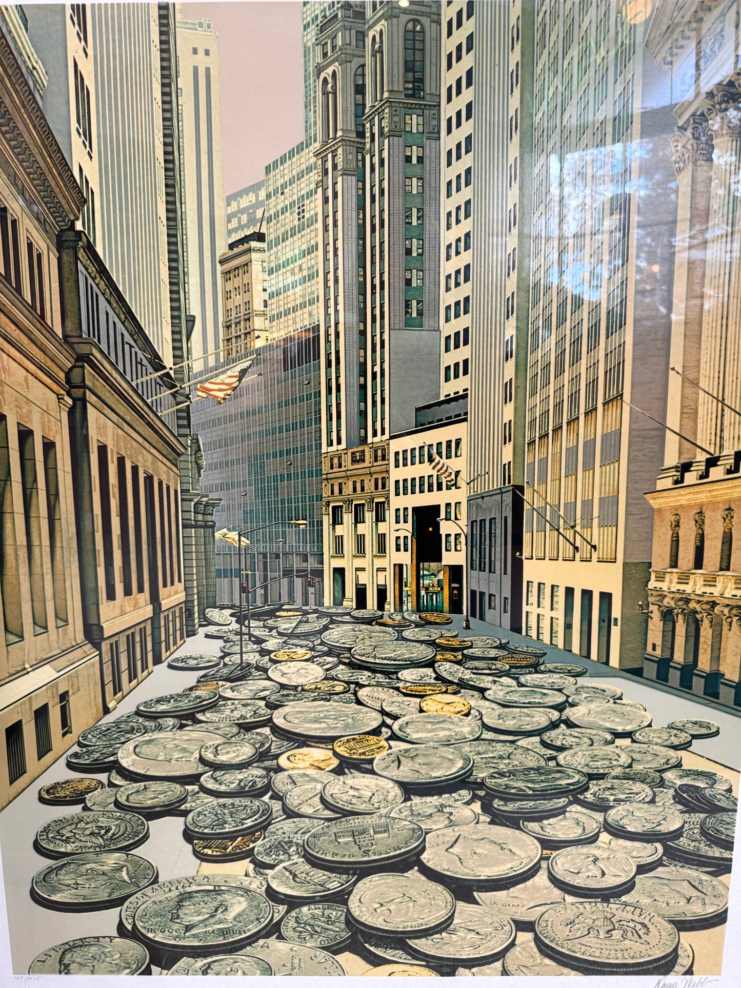 Vintage Limited Edition Serigraph Titled "Face Value" 1989 Signed and Numbered by Doug Webb