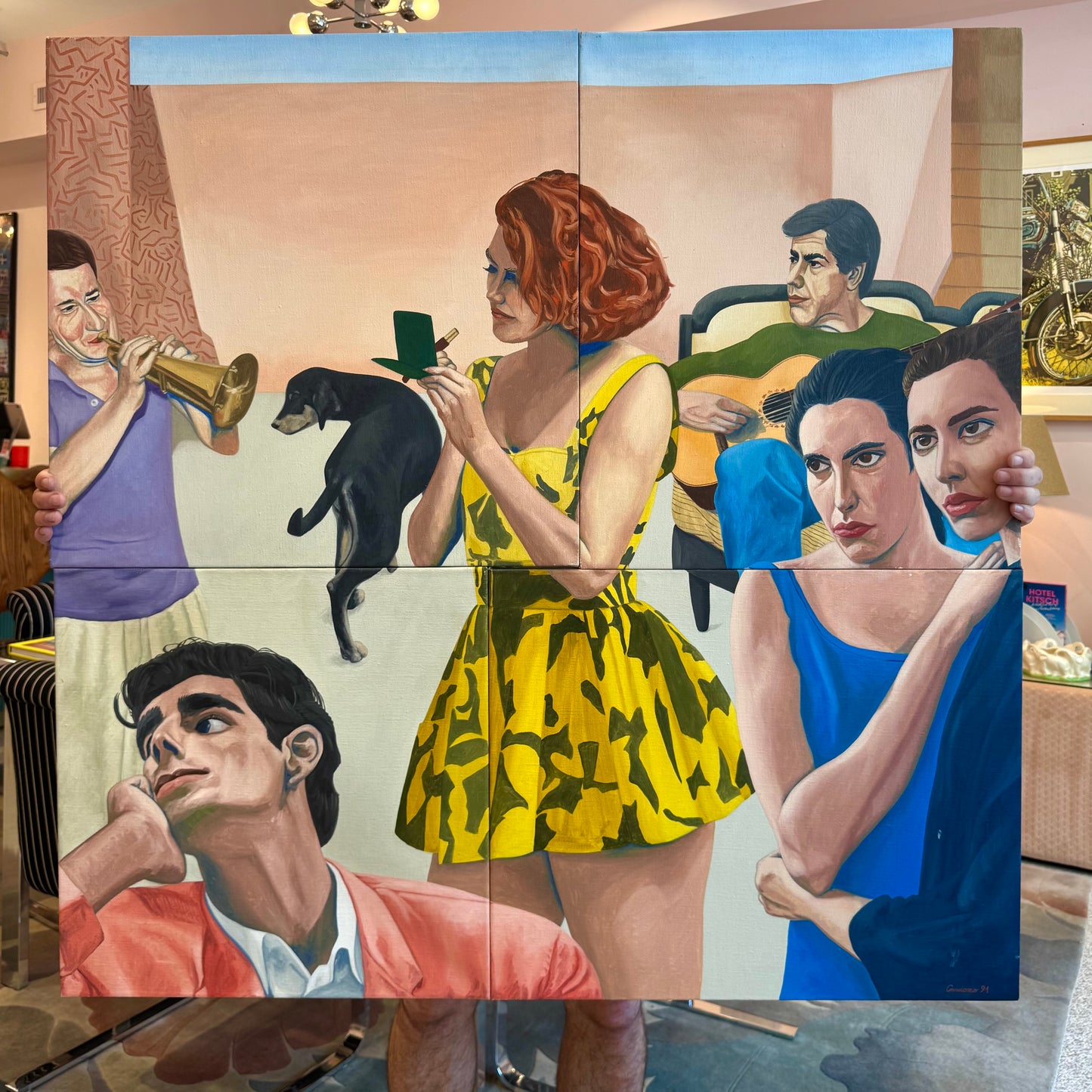 Vintage 1991 Original Artwork Titled "The Tickets Will Sell Like Hotcakes" by Juan Cardozo