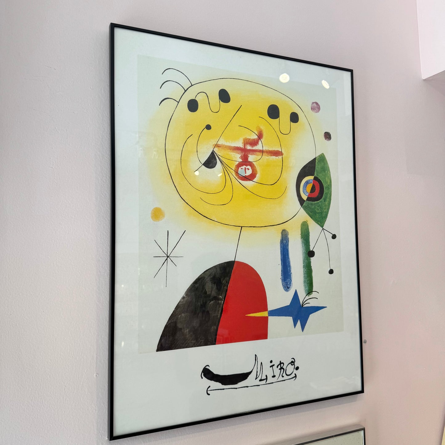 Vintage Framed Poster Titled "Et Fixe Les Cheveaux" by Joan Miró