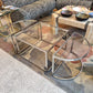 Vintage Three Piece Chrome and Glass Coffee Table